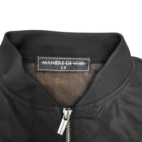 Maniere De Voir Not All Who Wander Are Lost Cropped Bomber Jacket - Picture 4 of 6